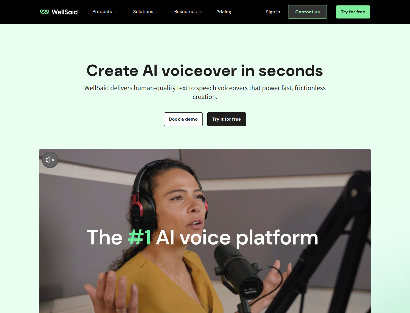 WellSaid Labs text to speech product page