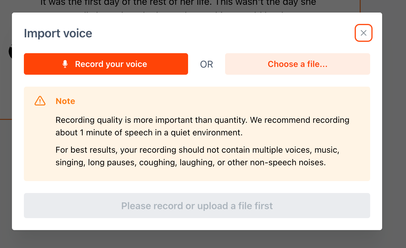 Voice cloning dialog