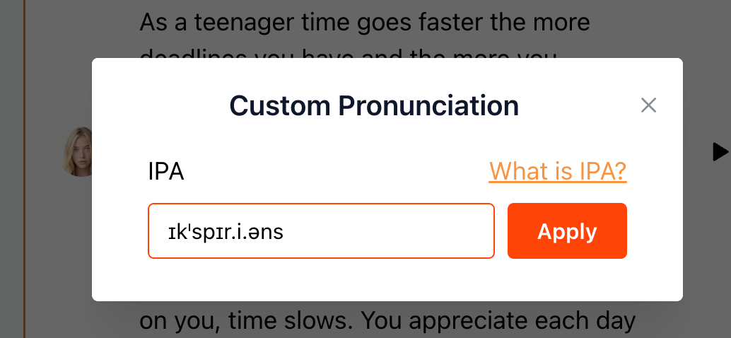 IPA pronunciation entered without slash wrappers