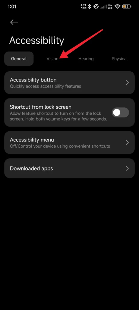 Xiaomi TalkBack toggle off